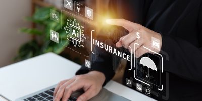 Businessman,Using,Laptop,With,Ai,Tech,Auto,Insurance,Service,Concept,