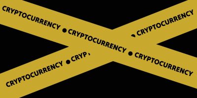 Caution,And,Warning-,Cryptocurrency,Word,On,Yellow,Barricade,Tape,,Crime