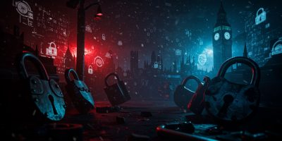 Cyber,Attacks,With,A,Uk,Theme,With,Some,Locks,And